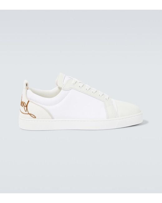 Christian Louboutin White Fun Louis Junior Leather Sneakers for men