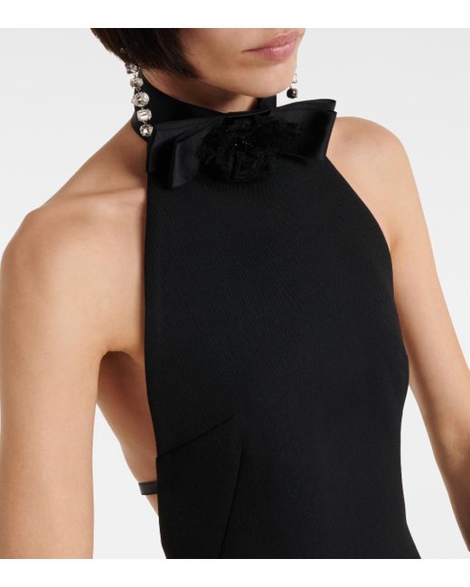Dolce & Gabbana Black Halterneck Virgin Wool Minidress