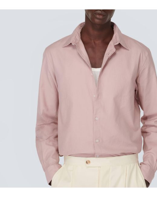 Sunspel Pink Cotton Oxford Shirt for men