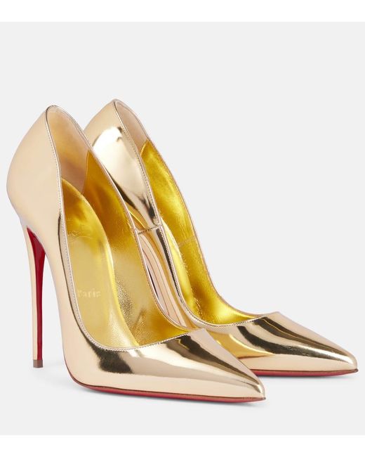 Christian Louboutin Natural Kate Max Mirrored Leather Pumps