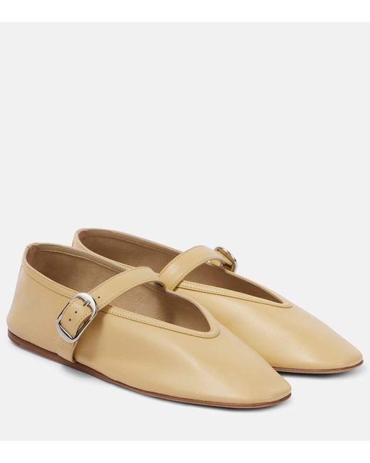 Le Monde Beryl Stella Leather Ballet Flats in Natural | Lyst