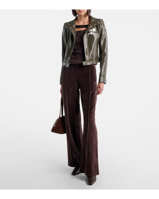 Courreges Multicolor Cotton-Blend Velvet Sweatpants
