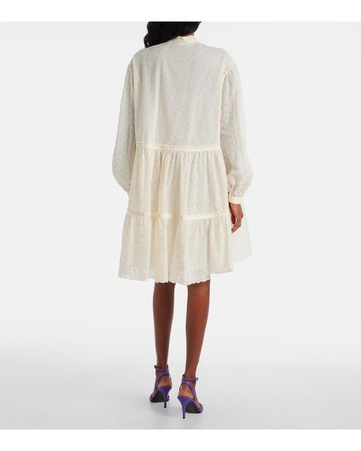 Valentino White Broderie Anglaise Cotton Shirt Dress