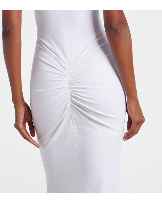 Jacquemus White Alba Crepe Jersey Maxi Dress
