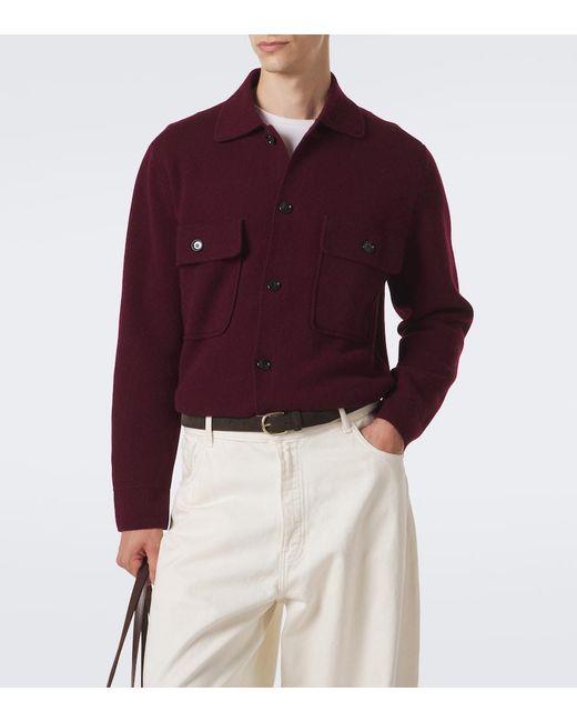 Allude Red Wool And Cashmere Overshirt for men