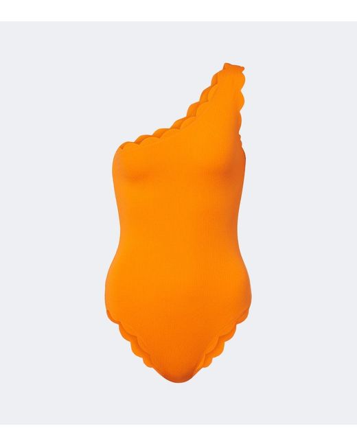 Marysia Swim Orange Santa Barbara One-Shoulder Swimsuit