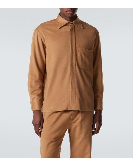 Saman Amel Brown Cashmere Overshirt for men