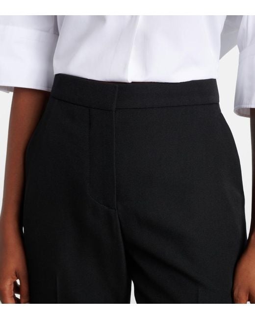 Givenchy Blue Mid-Rise Wool Flared Pants