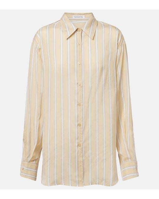 Frankie Shop Natural Peri Striped Twill Shirt