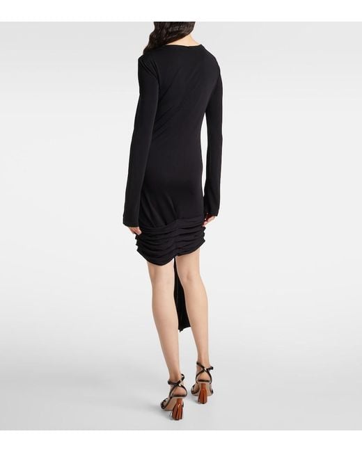 J.W. Anderson Black Draped Jersey Midi Dress