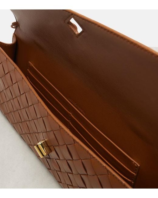 Bottega Veneta Brown Intrecciato Leather Clutch