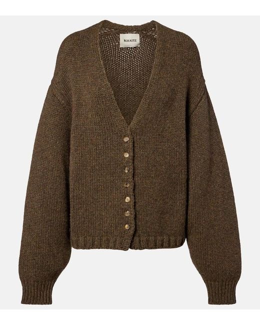 Khaite Green Axel Oversized Cashmere Cardigan