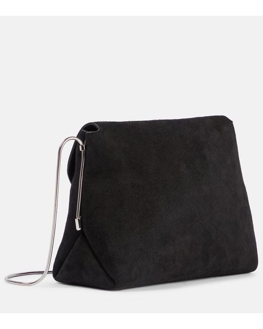 Khaite Black Bobbi Suede Shoulder Bag