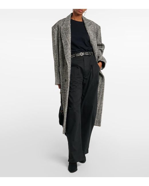 Isabel Marant Black High-Rise-Hose Lenadi Aus Baumwolle