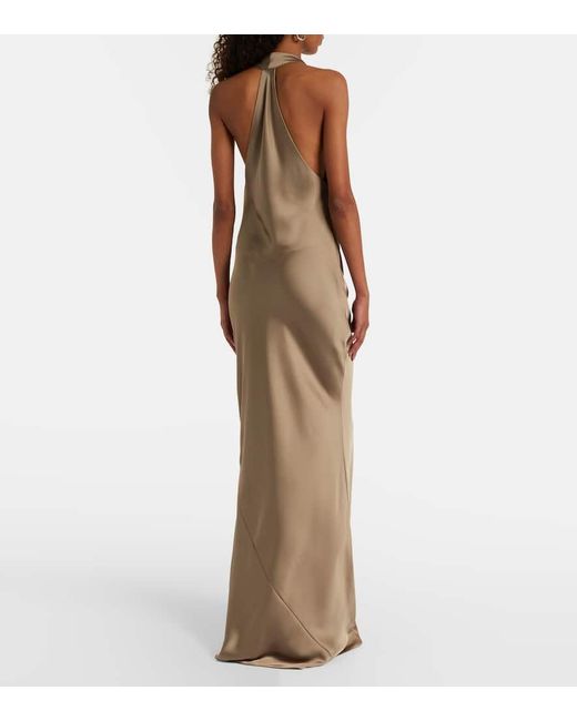 Norma Kamali Natural Robe Bias Aus Satin