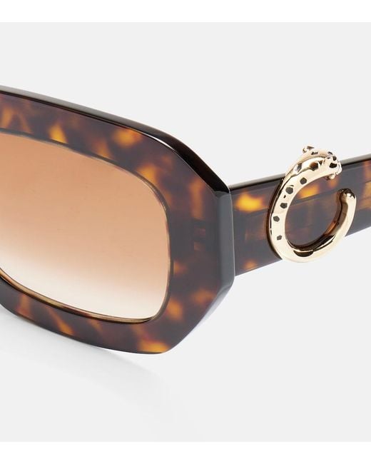 Cartier Brown Panthere De Cartier Square Sunglasses