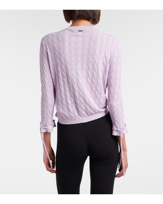 Gucci Purple Cable-Knit Cardigan