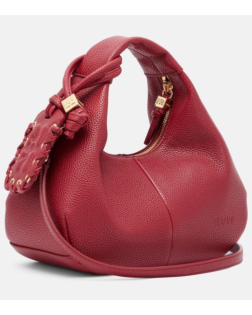 Ganni Mini Top-Handle Bag in Red | Lyst