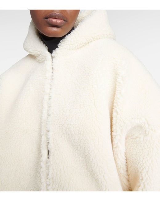 Balenciaga Natural Outerwear Faux-shearling Hoodie
