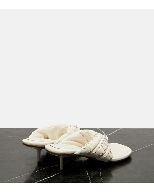 Bottega Veneta Natural Salsa Intrecciato Leather Thong Sandals