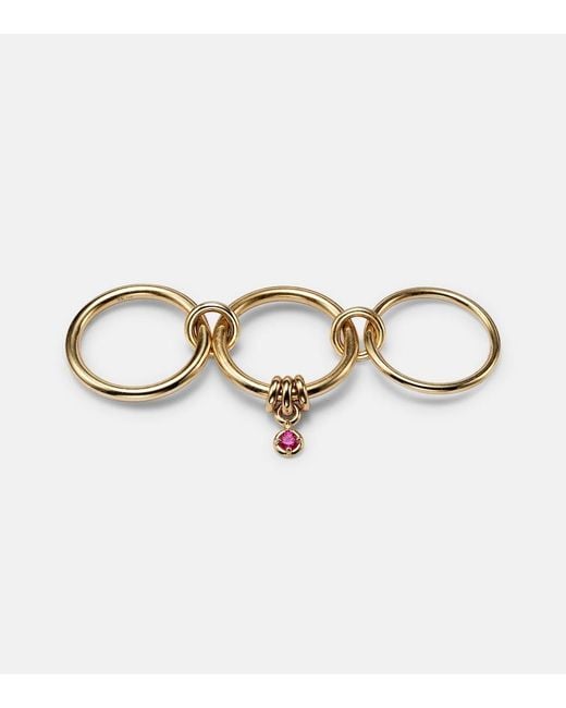 Spinelli Kilcollin White Sapphire Embellished Linked Gold Rings