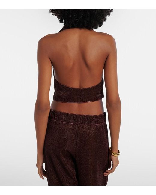 Oseree Brown Lumiere Crop Top