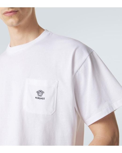 Versace White Medusa Cotton Jersey T-Shirt for men