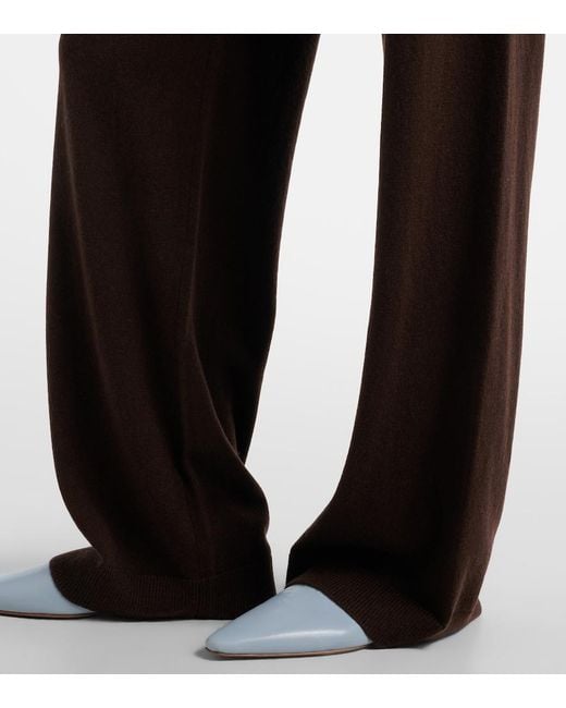 Jardin Des Orangers Brown Wool And Cashmere Wide-Leg Pants