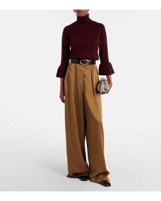 Jardin Des Orangers Purple Turtleneck Wool And Cashmere Sweater