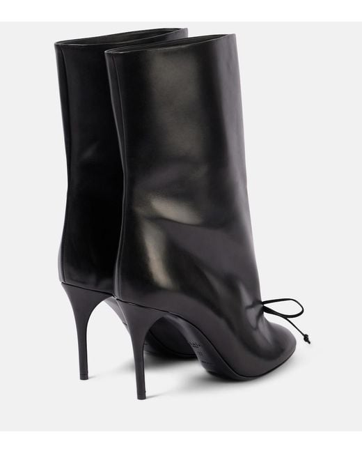 Alaïa Black Leather Ankle Boots