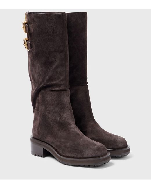 Jimmy Choo Brown Brooklyn Kb 50 Suede Knee-High Boots
