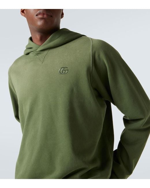 Felpa Con Cappuccio di Gucci in Green da Uomo
