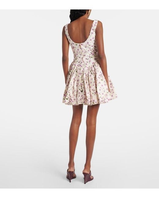 Agua Bendita Multicolor Pluma Floral Cotton Minidress