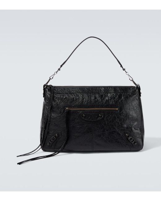 Balenciaga Black Le City Leather Shoulder Bag for men