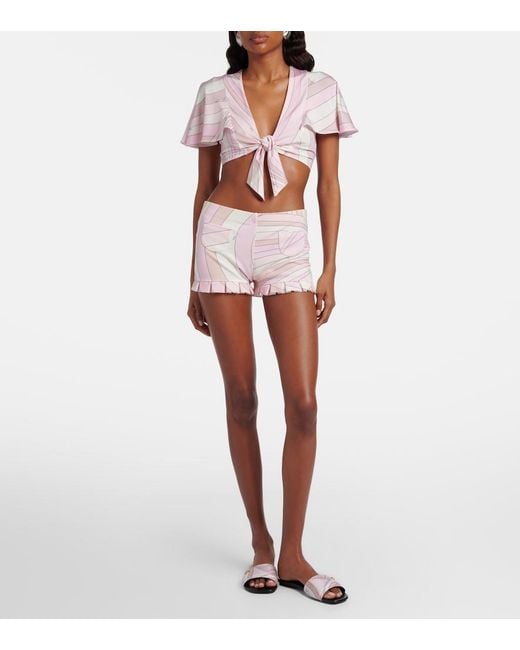 Emilio Pucci Pink Iride Jersey Shorts