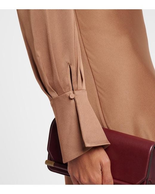 Jonathan Simkhai Brown Adelle Draped Satin Gown