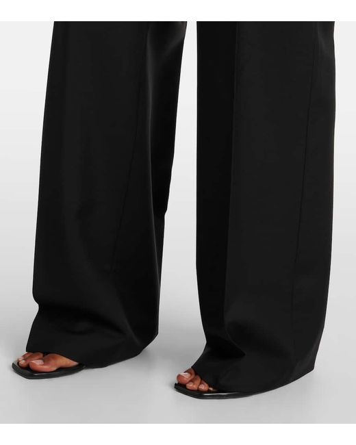 Rohe Blue Mid-Rise Wool And Mohair Wide-Leg Pants