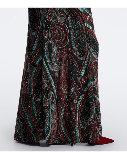 Etro Black Paisley Jacquard Gown
