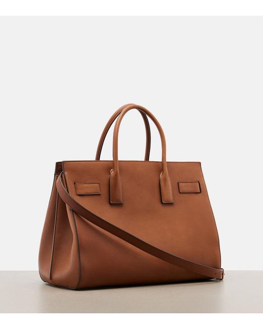 Saint Laurent Brown Sac De Jour Large Leather Tote Bag