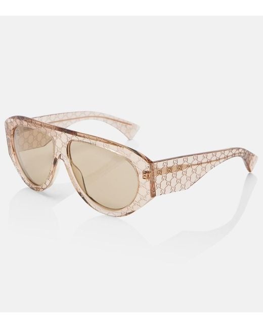 Gucci Natural Gg Shield Sunglasses