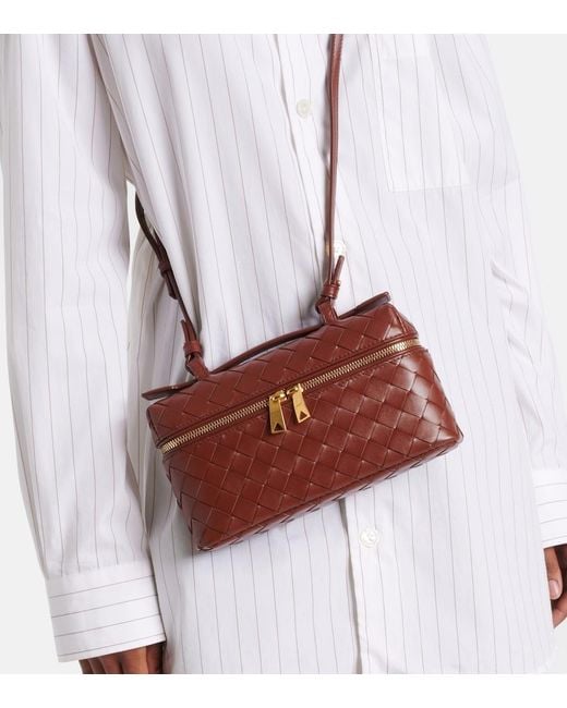 Bottega Veneta Brown Bang Bang Intrecciato Leather Vanity Bag