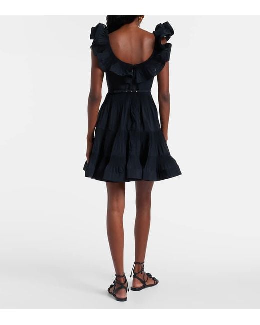 Abito Corto Con Plisse E Volant di Zimmermann in Black