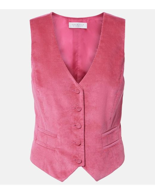 Gabriela Hearst Pink Coleridge Cotton Corduroy Vest