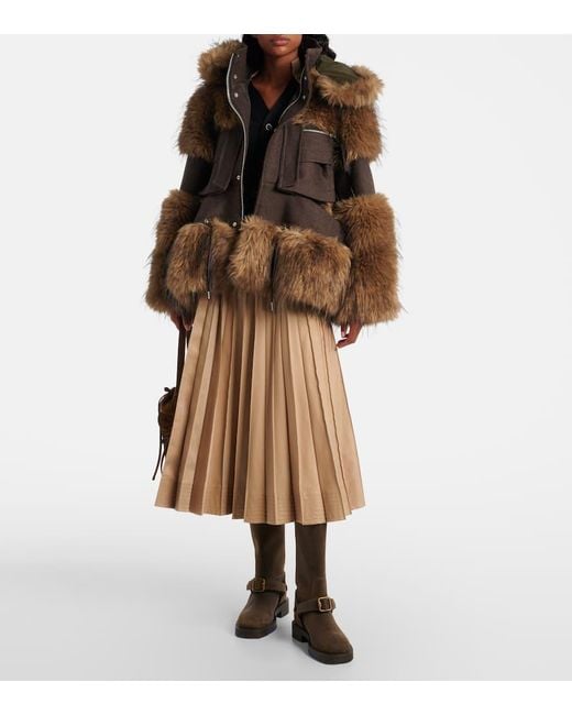 Sacai Brown Wool Blouson