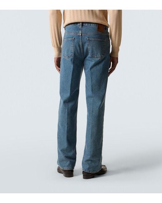 Valentino Blue Mid-Rise Straight Jeans for men