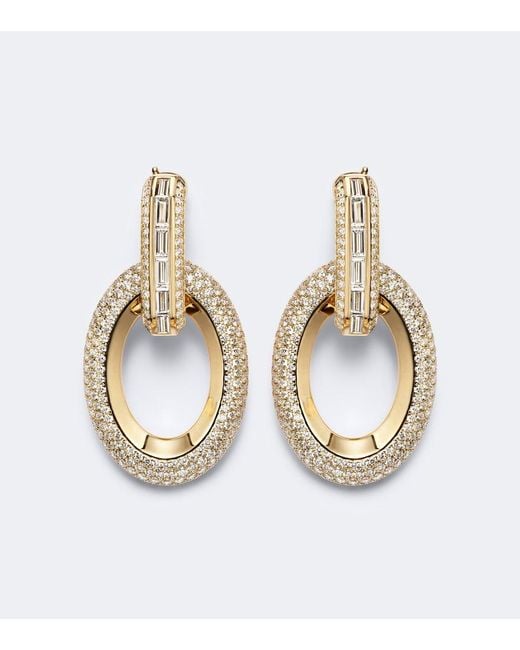 Messika Metallic Groove 18Kt Drop Earrings With Diamonds