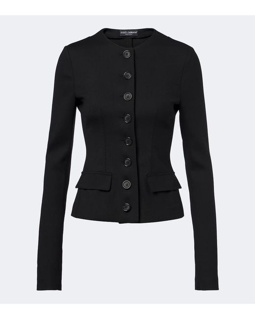 Dolce & Gabbana Black Wool-Blend Blazer