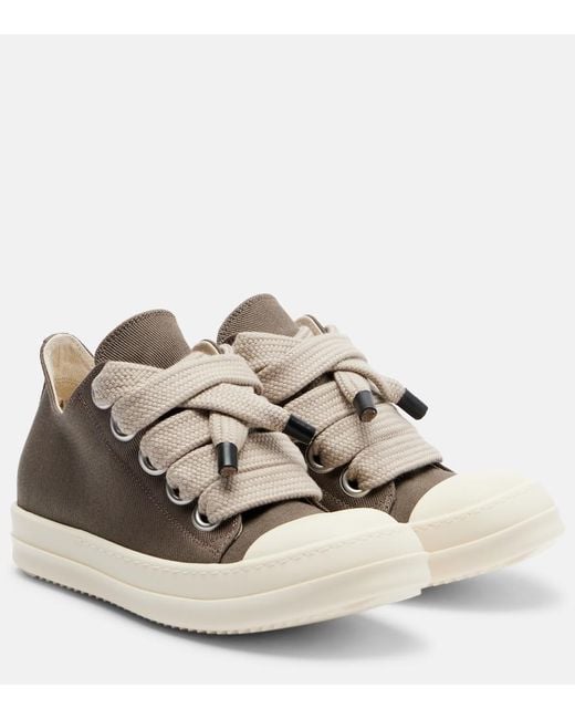 Rick Owens Gray Jumbolace Low-Top Sneakers