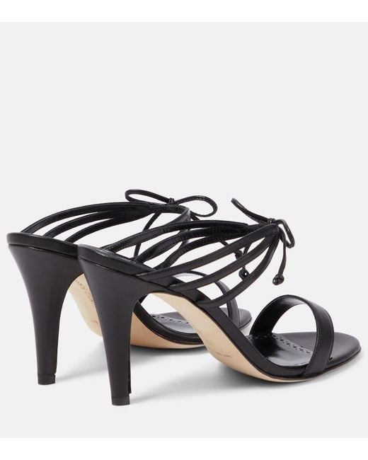 Manolo Blahnik Black Sandalen Bomasan 90 Aus Leder