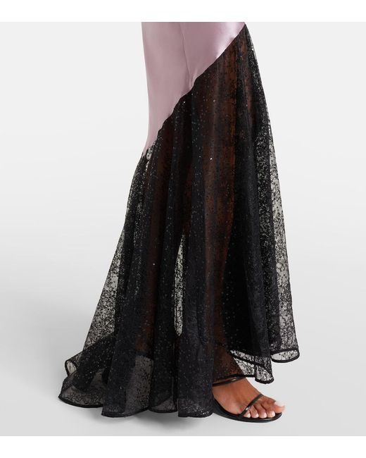 Nina Ricci Purple Silk-Blend Gown